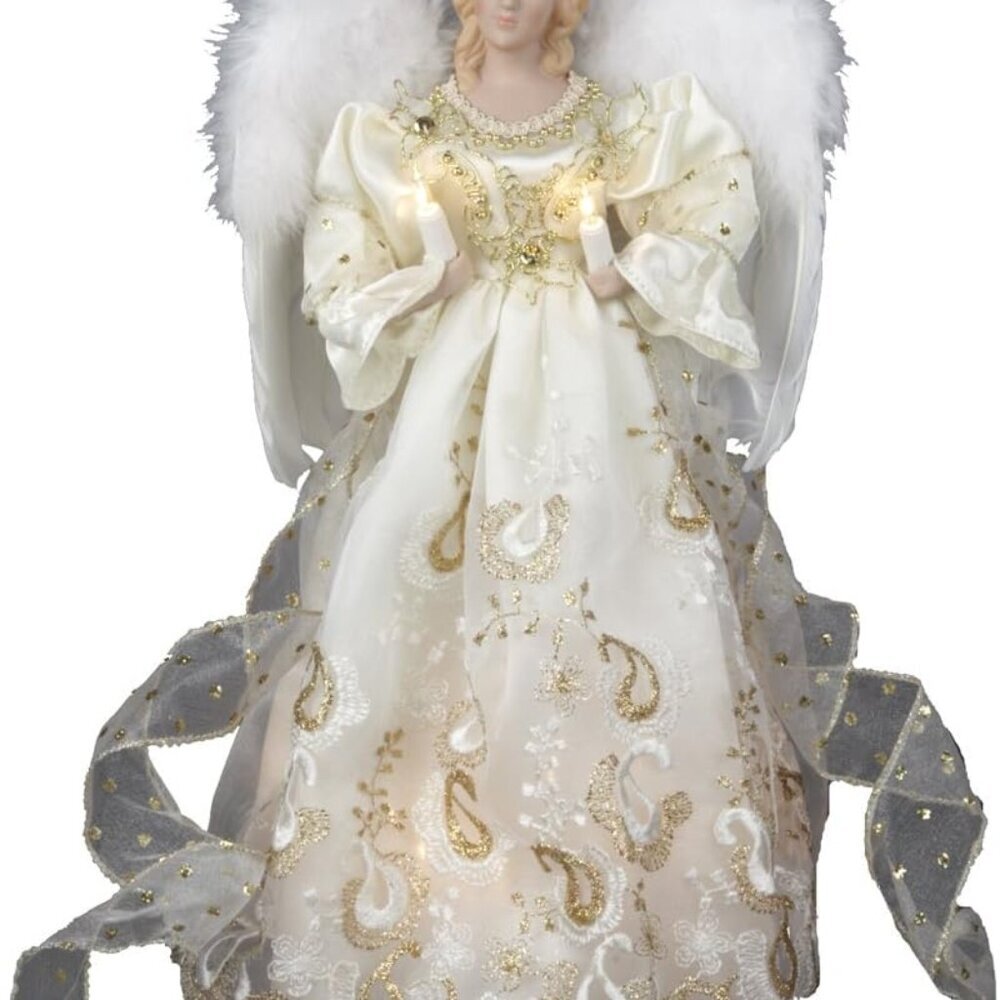 Kurt Adler UL 10 Light 14-Inch Gold Angel Treetop